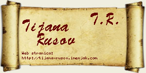 Tijana Rusov vizit kartica